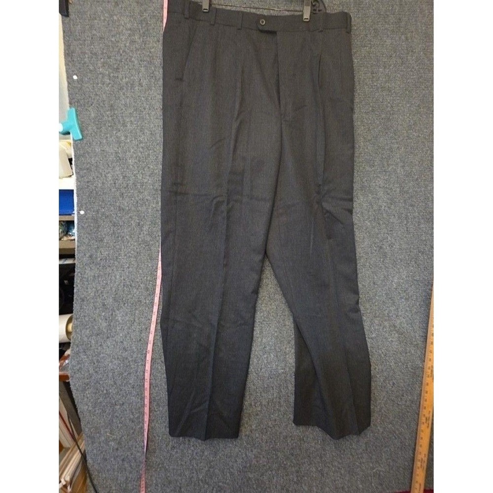 Irvine Park Dress Pants Mens 44x30 Gray 100% Wool Pleated Lined Big Tall